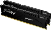 Kingston FURY Beast - DDR5 - sett - 32 GB: 2 x 16 GB - DIMM 288-pin - 5200 MHz / PC5-41600 - CL40 - 1.25 V - ikke-bufret - on-die ECC - svart
