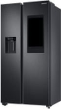 Samsung Family Hub RS6HA8891B1 - Kjøleskap/fryser - side-ved-side med vannautomat, isdispenser - Wi-Fi - bredde: 91.2 cm - dybde: 71.6 cm - høyde: 178 cm - 614 liter - Klasse E - premium black steel/black