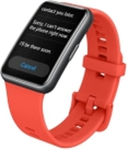 Huawei Watch Fit new - Svart - smartklokke med stropp - silikon - pomelo red - håndleddstørrelse: 130-210 mm - display 1.64 - 4 GB - Bluetooth - 21 g