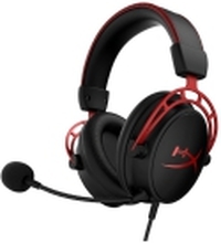 HyperX Cloud Alpha - Gaming - hodesett - full størrelse - kablet - 3,5 mm jakk - svart, rød