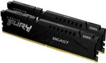 Kingston FURY Beast - DDR5 - sett - 64 GB: 2 x 32 GB - DIMM 288-pin - 5600 MHz / PC5-44800 - CL40 - 1.25 V - ikke-bufret - on-die ECC