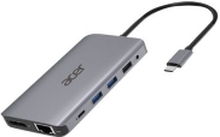 Acer 12-In-1 Type-C Adapter - Dokkingstasjon - USB-C - 2 x HDMI, DP - 1GbE - for Chromebook 51X Extensa 15 Predator Helios 300 Predator Triton 300 TravelMate Spin B3