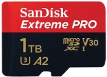 SanDisk Extreme Pro - Flashminnekort (microSDXC til SD-adapter inkludert) - 1 TB - A2 / Video Class V30 / UHS-I U3 / Class10 - microSDXC UHS-I