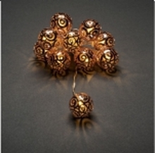 Konstsmide Light set metal balls, Kjede, Kobber, Polyvinylklorid (PVC), Stål, IP20, 10 lamper, LED
