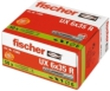Fischer 77889, Veggplugg, Lettbetong, Murstein, Betong, Gypsum fibre board, Gipsplater, Nylon, 6 mm, 35 mm, 6 mm