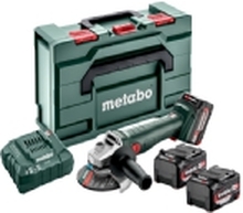 Metabo W 18 L 9-125 Quick Set, 8500 RPM, 12,5 cm, Batteri, 4 Ah, 1,6 kg, Børsteløs motor