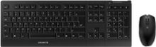 CHERRY B.UNLIMITED 3.0 - Tastatur- og mussett - trådløs - 2.4 GHz - Storbritannia - tastsvitsj: CHERRY SX - svart