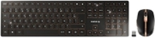 CHERRY DW 9100 SLIM - Tastatur- og mussett - trådløs - 2.4 GHz, Bluetooth 4.2 - Fransk - svart/bronse