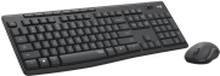 Logitech MK295 Silent - Tastatur- og mussett - trådløs - 2.4 GHz - Pan Nordic - grafitt
