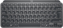Logitech MX Keys Minimalist Wireless Illuminated Keyboard - Tastatur - trådløs - 2.4 GHz - Graphite - Nordic