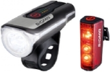 Sigma Sport Aura 80 + Blaze Set, Frontlys + baklys (sett), Sort, IPX4, LED, Rød/hvit, 80 lm