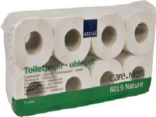 Abena 2-lags toiletpapir hvid - Care-Ness Nature, natur, 100% genbrugspapir - pakke 8 ruller