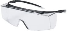 uvex super f OTG - Vernebriller - klart glass - polykarbonat, polyamid, termoplastisk elastomer (TPE), brass, nickel plated - blank, svart ramme - PPE Category II