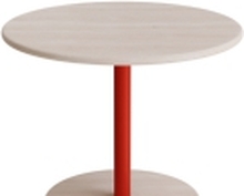 Bord Donut, Ø700 mm, højde 570 mm, hvidpigmenteret ask på rødt understel