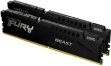 Kingston FURY Beast - DDR5 - sett - 32 GB: 2 x 16 GB - DIMM 288-pin - 6000 MHz / PC5-48000 - CL36 - 1.35 V - ikke-bufret - on-die ECC - svart