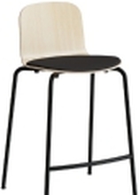 Barstol ADD Hvidpigmenteret eg laminat, sæde i gråt tekstil, grå ben