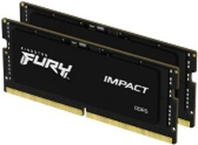 Kingston FURY Impact - DDR5 - sett - 32 GB: 2 x 16 GB - SO DIMM 262-pin - 4800 MHz / PC5-38400 - CL38 - 1.1 V - ikke-bufret - on-die ECC