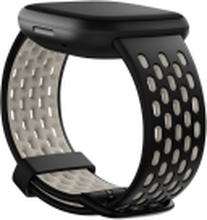 Fitbit Sport Band - Klokkestropp for smart armbåndsur - Stor størrelse - svart, månehvit - for Fitbit Sense, Versa 3