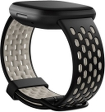 Fitbit Sport Band - Klokkestropp for smart armbåndsur - Liten størrelse - svart, månehvit - for Fitbit Sense, Versa 3