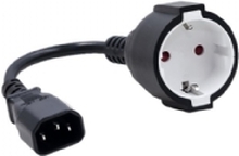 Qoltec - Strømadapter - IEC 60320 C14 til type F (hunn) - AC 250 V - 16 A - 15 cm - svart