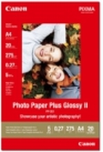 Canon Photo Paper Plus Glossy II PP-201 - Blank - A4 (210 x 297 mm) - 275 g/m² - 20 ark fotopapir - for PIXMA iP100, iP2600, iP2700, iX7000, MG2555, MG8250, MX850, PRO-1, PRO-10, 100, TS7450