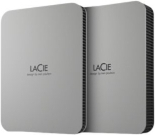 LaCie Mobile Drive STLP1000400 - Harddisk - 1 TB - ekstern (bærbar) - USB 3.2 Gen 1 (USB-C kontakt) - månesølv
