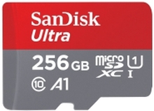 SanDisk Ultra - Flashminnekort (microSDXC til SD-adapter inkludert) - 256 GB - A1 / UHS Class 1 / Class10 - microSDXC UHS-I
