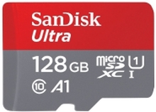 SanDisk Ultra - Flashminnekort (microSDXC til SD-adapter inkludert) - 128 GB - A1 / UHS Class 1 / Class10 - microSDXC UHS-I
