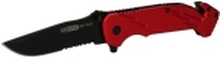 KS Tools 907.2220, Klappkniv med lås, Camper/scout, Drop punkt, Sort, Rød, 21 cm, 8,5 cm