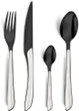Amefa Lumino 1422 - 16 pcs Cutlery Set (Bright Black PVD – White handle)