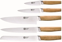 Richardson Sheffield NOMAD - Nomad 5-delt knivbloksæt med magnetisk knivblok i Bambustræ