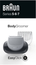 Braun Body Groomer, Barberingshode, 3 hoder, Sort, Sølv, Gjennomsiktig, Series 5-6-7, 23 g, 80 mm