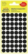Avery 3140 - Svart - 12 mm rund 270 etikett(er) (5 ark x 54) runde etiketter
