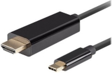 Lanberg - Premium High Speed - adapterkabel - 24 pin USB-C hann til HDMI hann - 1.8 m - trippel beskyttelse - svart - 5K30Hz support, 1920 x 1080 at 144 Hz support, 3980 x 2160 at 60 Hz support