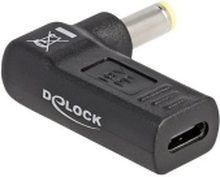 Delock - Strømadapter - USB-C (hunn) til 5,5 x 2,5 mm DC-jakk (hann) - 19 V - 3 A - vinklet - svart