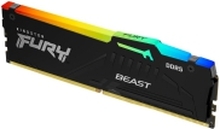 Kingston FURY Beast RGB - DDR5 - sett - 64 GB: 2 x 32 GB - DIMM 288-pin - 6000 MHz / PC5-48000 - CL36 - 1.35 V - ikke-bufret - on-die ECC - svart