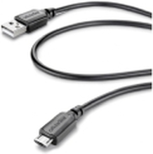 Cellularline Micro-USB - USB A 1m M/M, 1,15 m, USB A, Micro-USB B, USB 2.0, Hankjønn/hankjønn, Sort