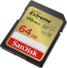 SanDisk Extreme - Flashhukommelseskort - 64 GB - Video Class V30 / UHS-I U3 / Class10 - SDXC UHS-I