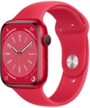 Apple Watch Series 8 (GPS) - (PRODUCT) RED - 45 mm - rød aluminium - smartklokke med sportsbånd - fluorelastomer - rød - båndbredde: Regular - 32 GB - Wi-Fi, Bluetooth - 38.8 g