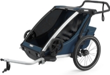 Thule Chariot Cross 2 2-i-1 multifunksjonell sykkelhenger for ett eller to barn | Majolica blå