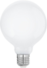 Eglo - LED-filamentlyspære - form: G95 - E27 - 9 W (ekvivalent 75 W) - klasse E - varmt hvitt lys - 2700 K - melkehvit
