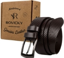 Rovicky Men's handmade belt made of natural grain leather embossed in stripes Rovicky 105