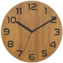 Unilux Palma, Vegg, Quartz clock, Rund, Bamboo, Tre, Retro