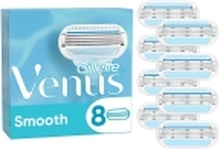 Gillette Venus Smooth, Kvinner, Gillette, compatible with any Venus handle with the sole, exception of the Simply Venus and Venus Pubic and..., Blå, touch of botanical oils, 8 stykker
