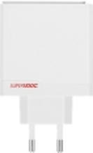 OnePlus SUPERVOOC - Strømadapter - dual ports - 100 watt - 9.1 A - SuperVOOC, VOOC, PD/PPS, Quick Charge - 2 utgangskontakter (USB, 24 pin USB-C) - hvit