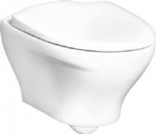 Gustavsberg 8330 Estetic vægskål med rengøringsvenlig overfladebehandling Ceramic+, åben skyllerand og toiletsæde med softclose/QR