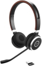 Jabra Evolve 65 SE UC Stereo - Hodesett - on-ear - Bluetooth - trådløs - USB - Optimert for UC - for Jabra Evolve LINK 380a MS