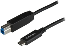 StarTech.com USB C to USB B Printer Cable - 1m / 3 ft - Superspeed - USB 3.1 - 10Gbps - USB C Printer Cable - USB Type C to Type B (USB31CB1M) - USB-kabel - 24 pin USB-C (hann) til USB Type B (hann) - USB 3.1 - 1 m - svart - for P/N: PEXUSB311AC3, PEXUSB3
