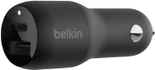 Belkin BOOST UP Dual Car Charger with PPS 37W - Bilstrømadapter - 37 watt - PD 3.0 - 2 utgangskontakter (USB, 24 pin USB-C)