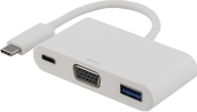DELTACO USBC-1069 - Ekstern videoadapter - USB-C - VGA - hvit